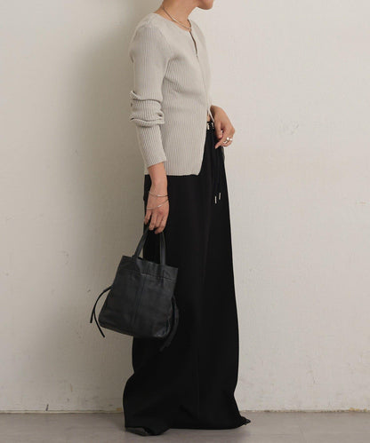 雙拉鍊羅紋開衫