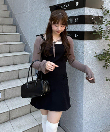 2套裝♪【RMAF】短款開衫&迷你連衣裙