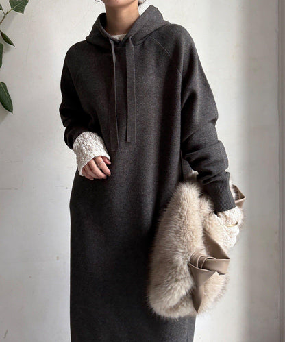 連帽針織連衣裙