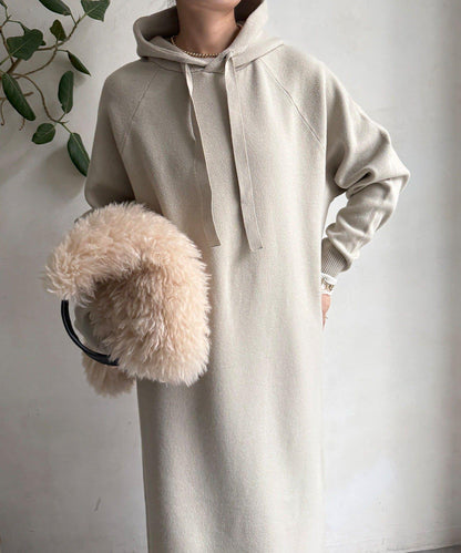 連帽針織連衣裙