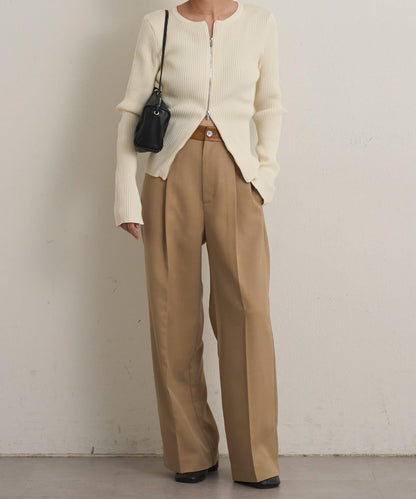 雙拉鍊羅紋開衫