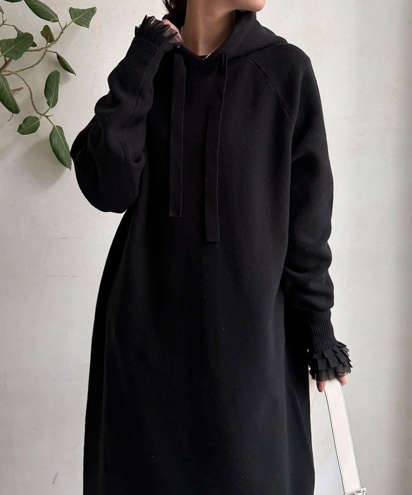 連帽針織連衣裙