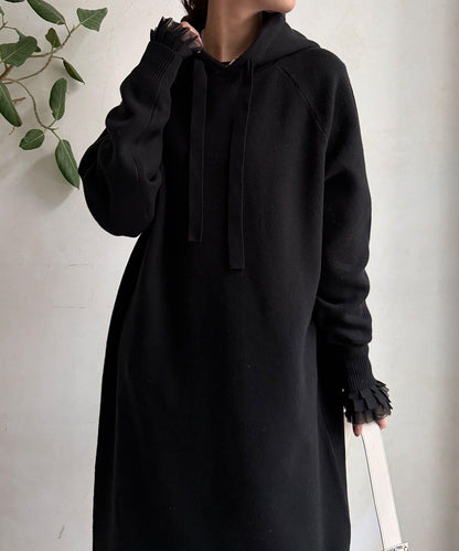 連帽針織連衣裙