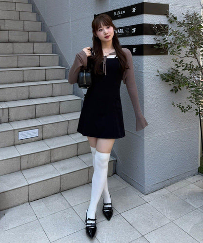 2套裝♪【RMAF】短款開衫&迷你連衣裙