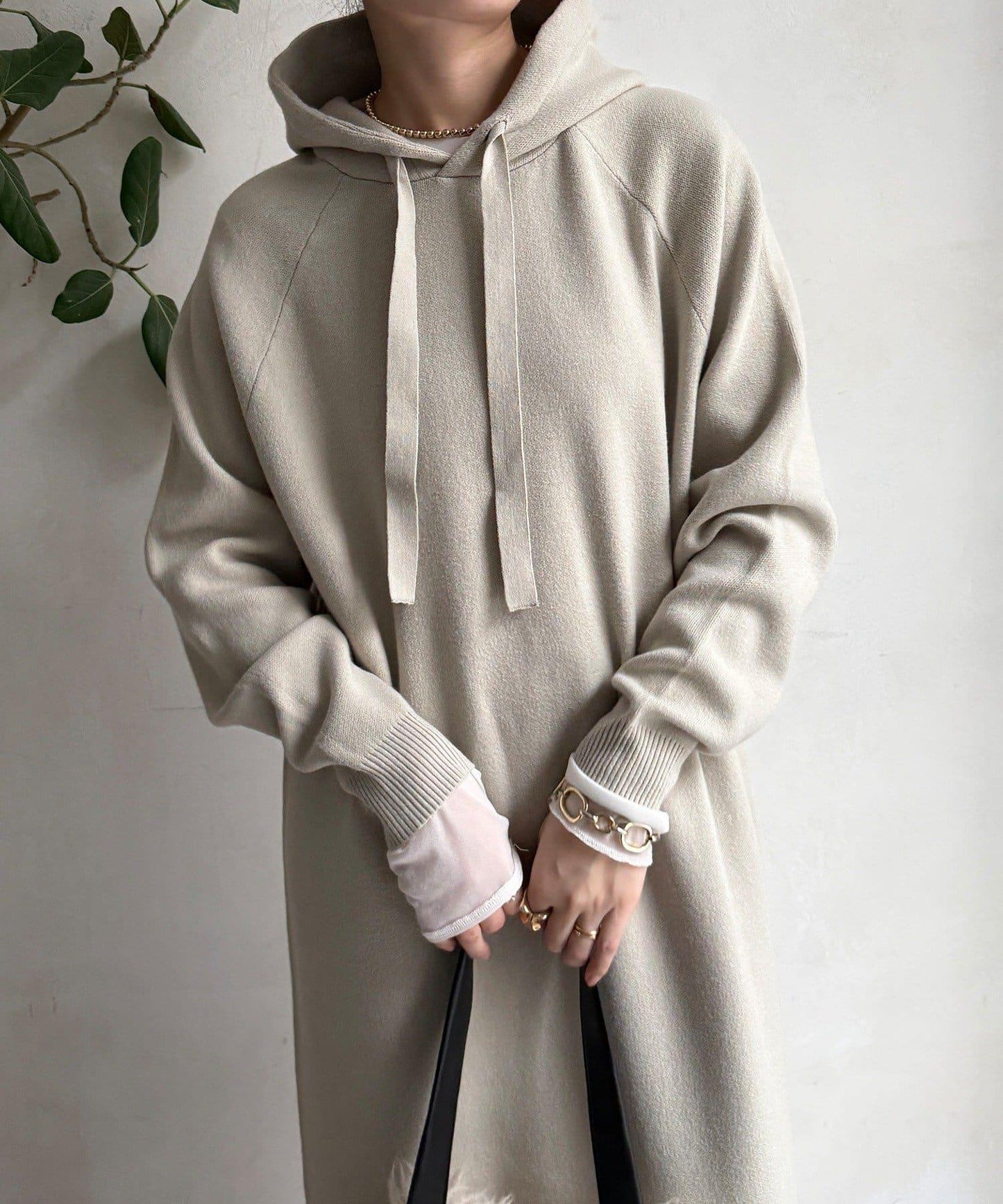 連帽針織連衣裙