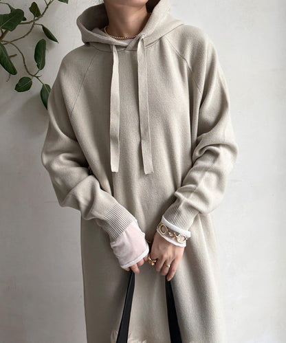 連帽針織連衣裙