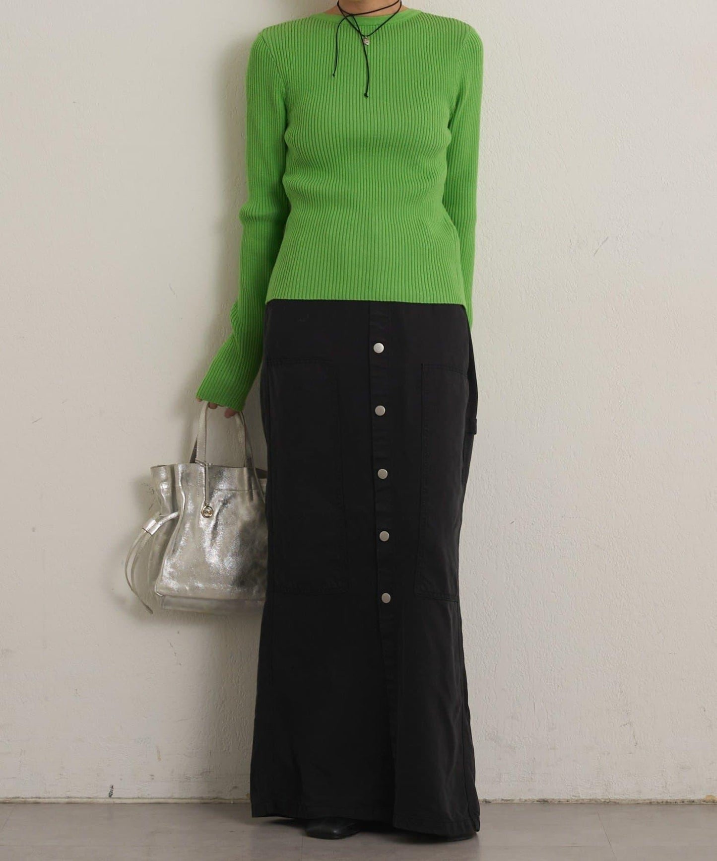 雙拉鍊羅紋開衫