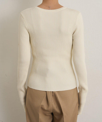 雙拉鍊羅紋開衫