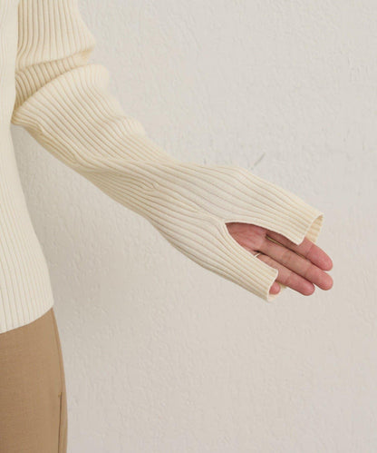 雙拉鍊羅紋開衫