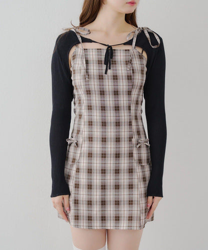 2套裝♪【RMAF】短款開衫&迷你連衣裙