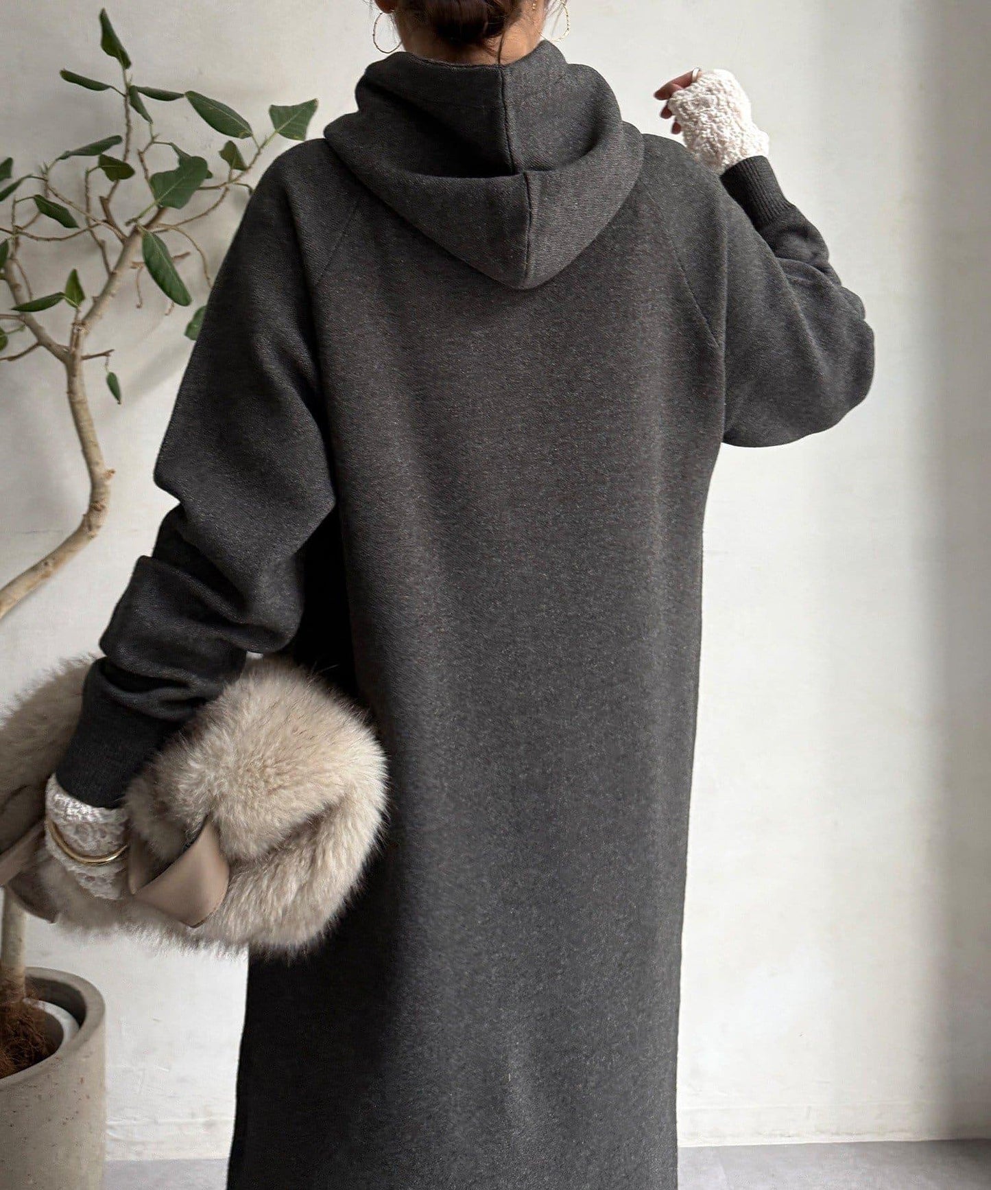 連帽針織連衣裙