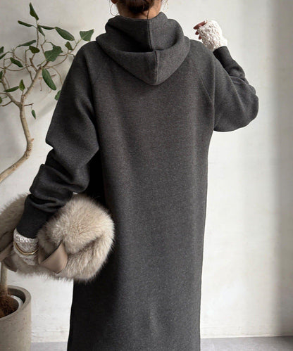 連帽針織連衣裙