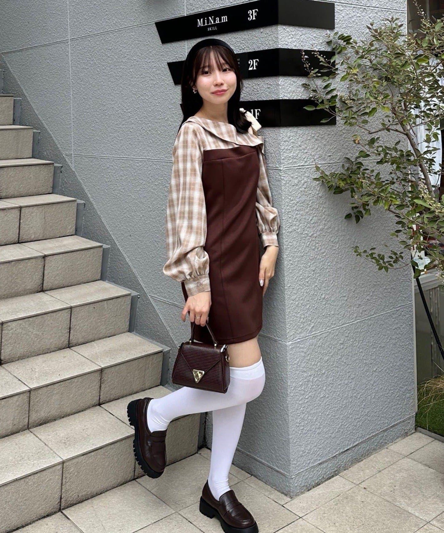 【RMAF】拼接單肩迷你連衣裙