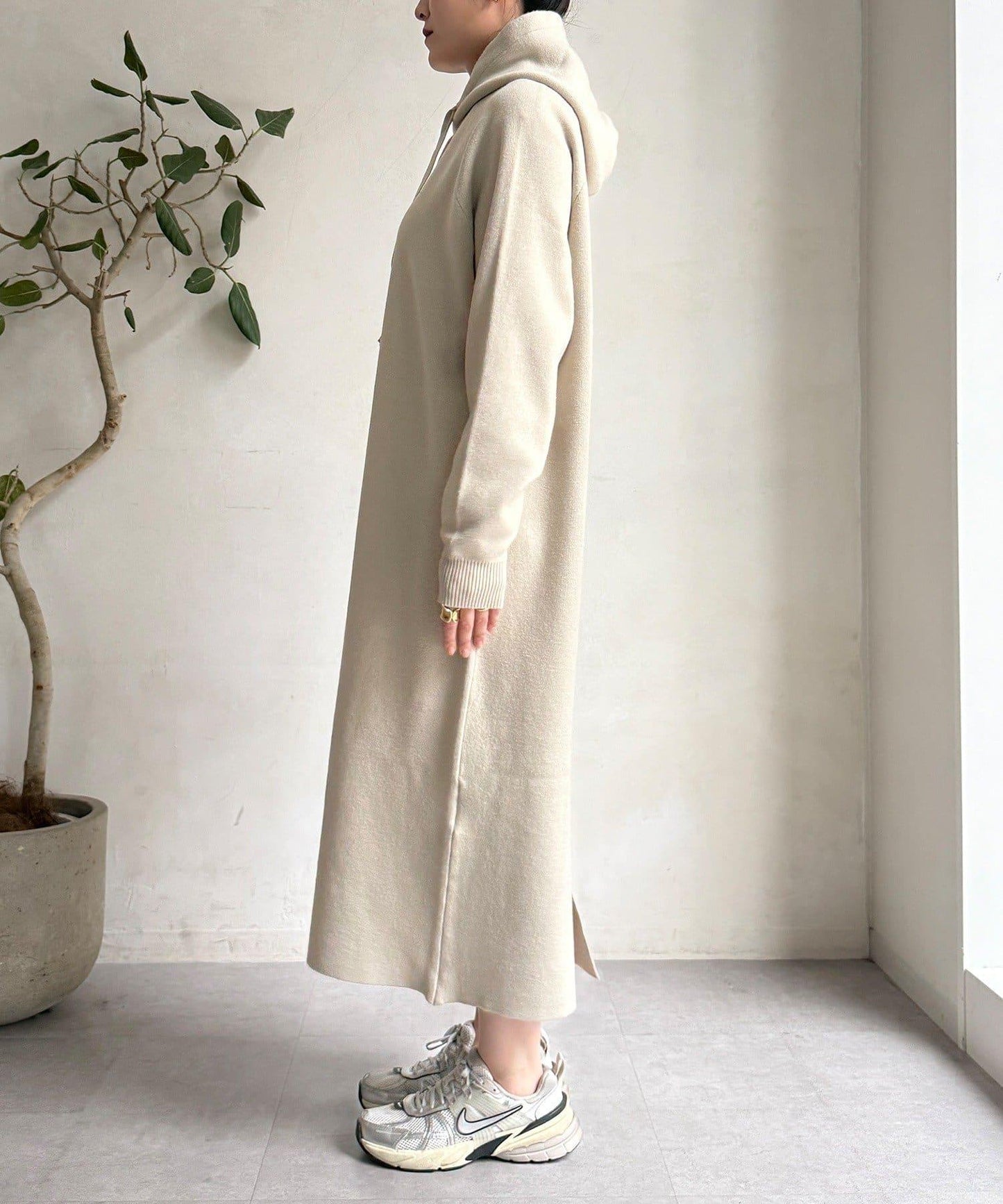 連帽針織連衣裙