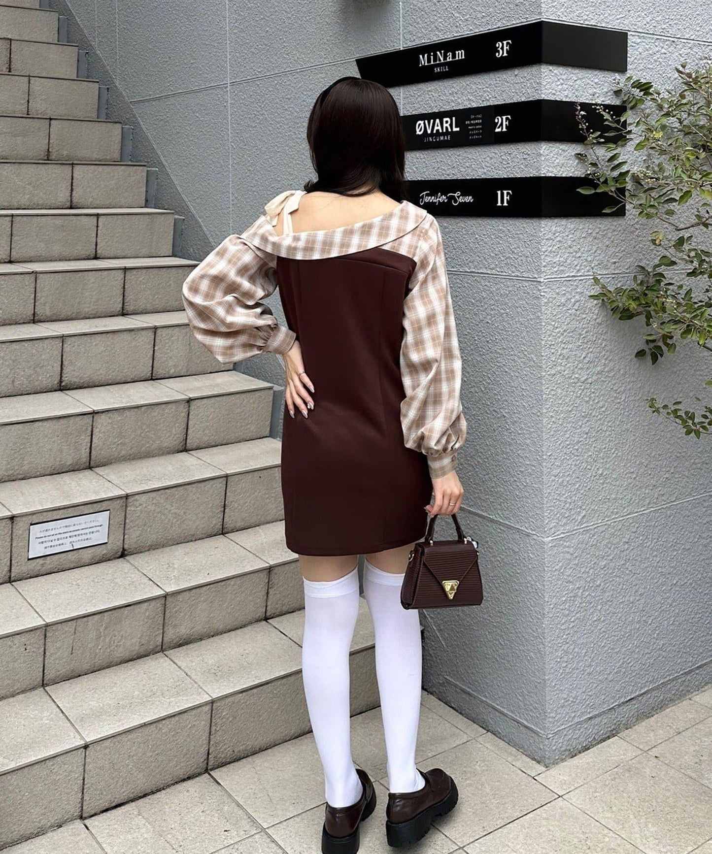 【RMAF】拼接單肩迷你連衣裙