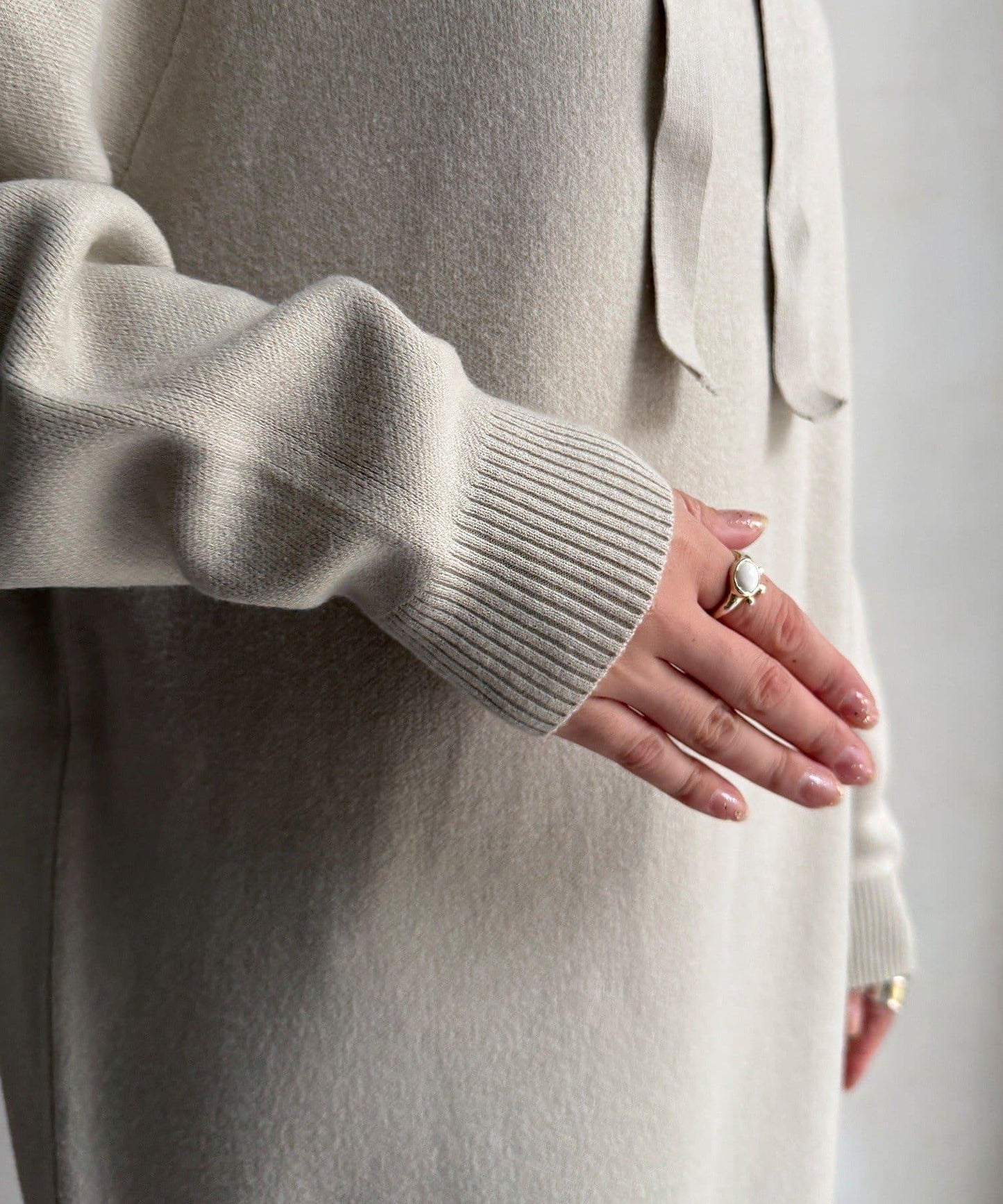 連帽針織連衣裙