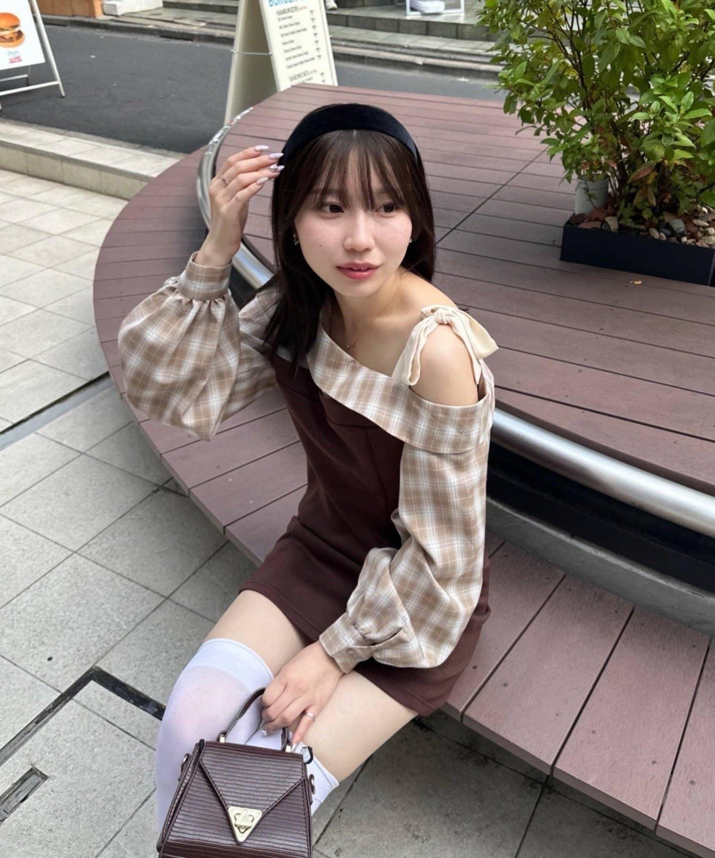 【RMAF】拼接單肩迷你連衣裙