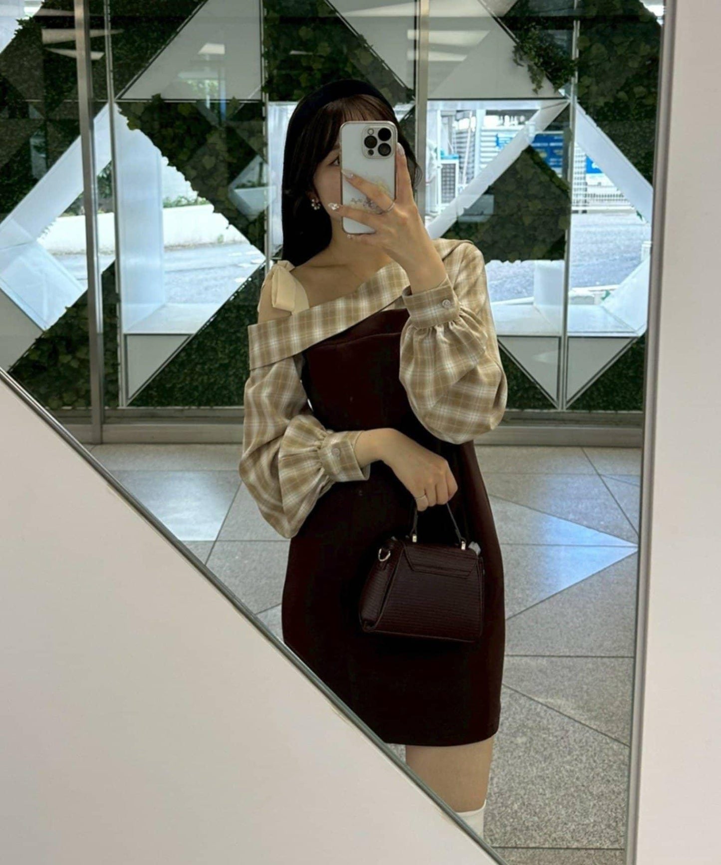 【RMAF】拼接單肩迷你連衣裙