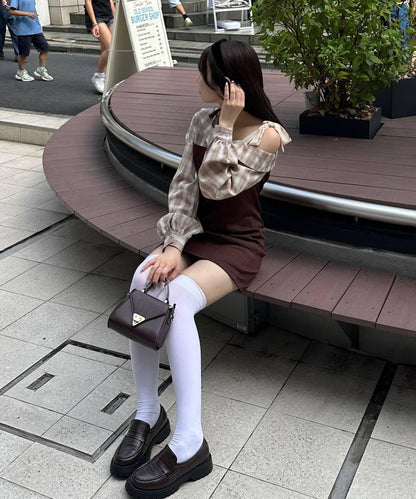 【RMAF】拼接單肩迷你連衣裙