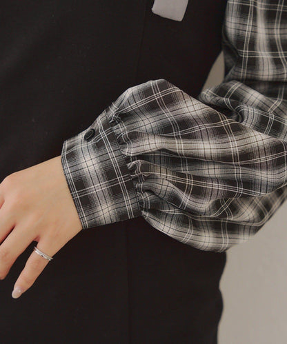 【RMAF】拼接單肩迷你連衣裙