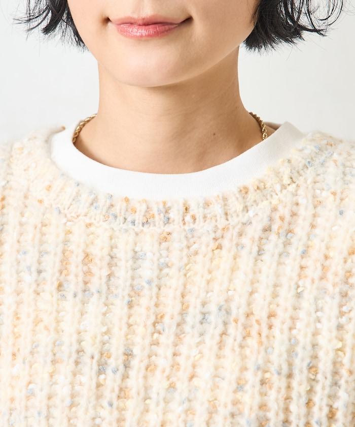 彩色紗點針織套頭衫