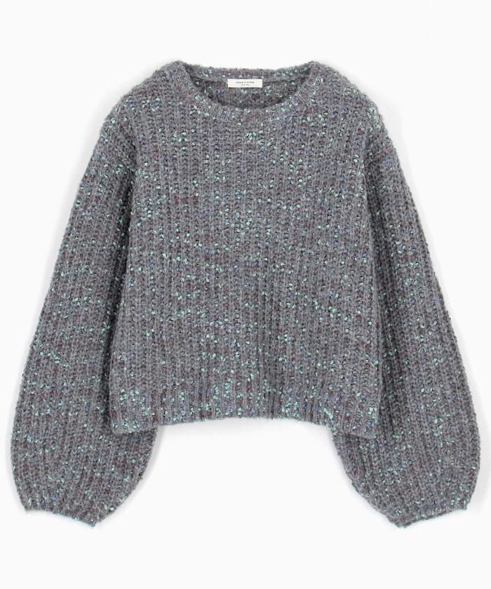 彩色紗點針織套頭衫