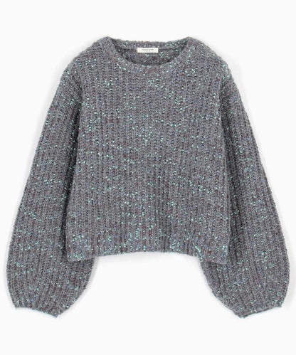 彩色紗點針織套頭衫