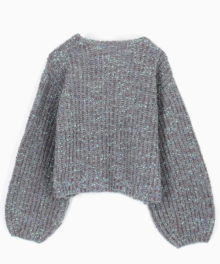 彩色紗點針織套頭衫