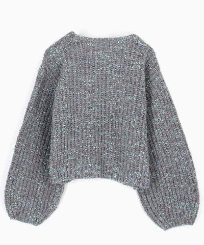 彩色紗點針織套頭衫