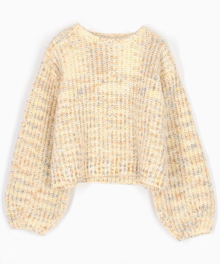 彩色紗點針織套頭衫