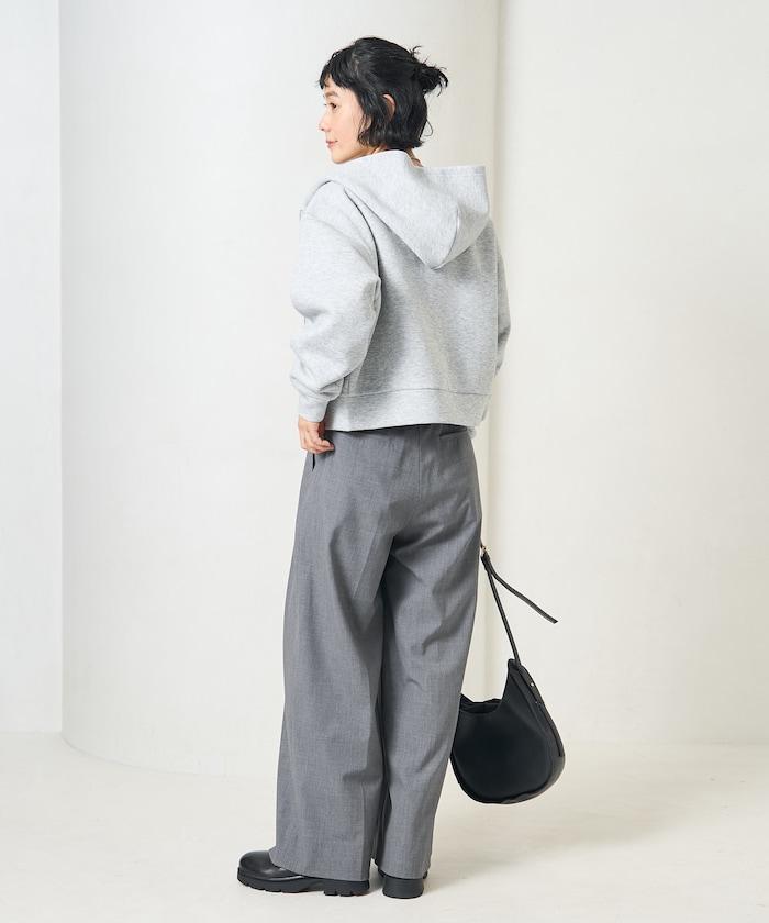 【套裝商品】粘合短款拉鍊連帽衛衣長褲套裝