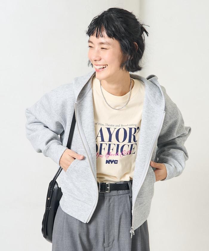 【套裝商品】粘合短款拉鍊連帽衛衣長褲套裝