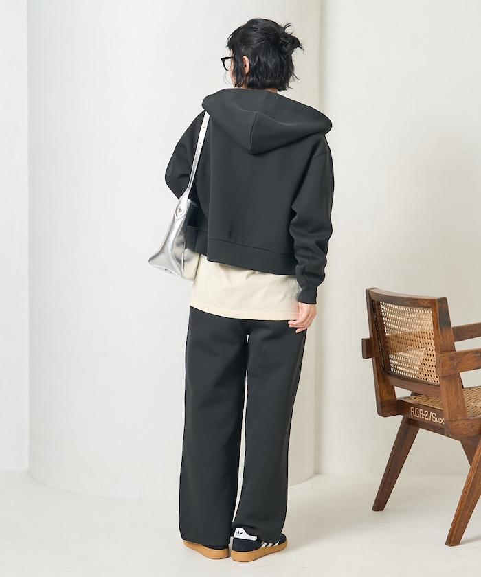 【套裝商品】粘合短款拉鍊連帽衛衣長褲套裝