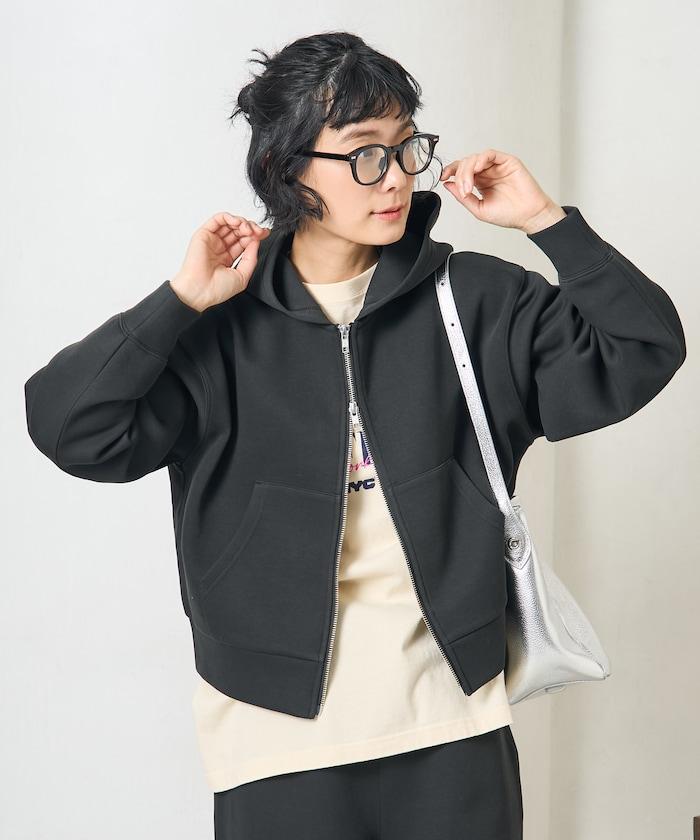 【套裝商品】粘合短款拉鍊連帽衛衣長褲套裝