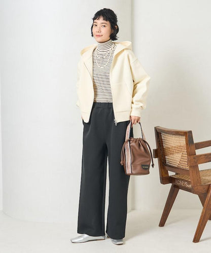 【套裝商品】粘合短款拉鍊連帽衛衣長褲套裝