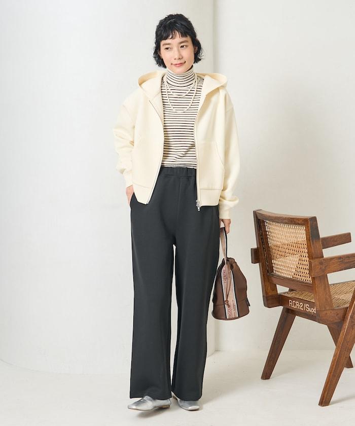 【套裝商品】粘合短款拉鍊連帽衛衣長褲套裝