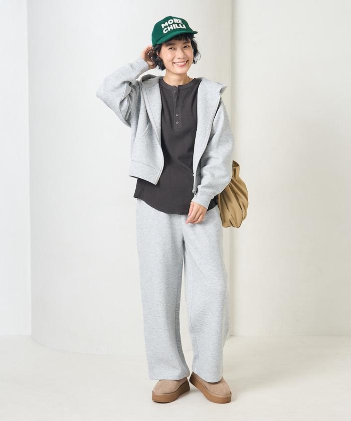 【套裝商品】粘合短款拉鍊連帽衛衣長褲套裝