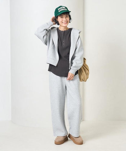 【套裝商品】粘合短款拉鍊連帽衛衣長褲套裝
