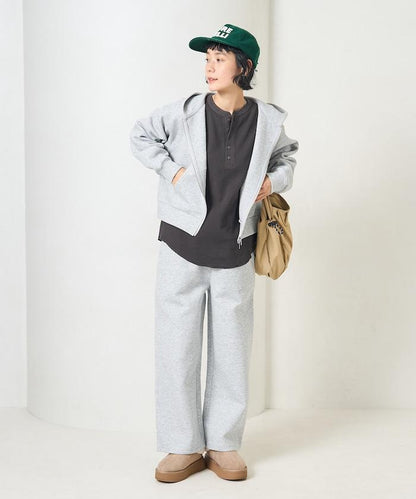 【套裝商品】粘合短款拉鍊連帽衛衣長褲套裝