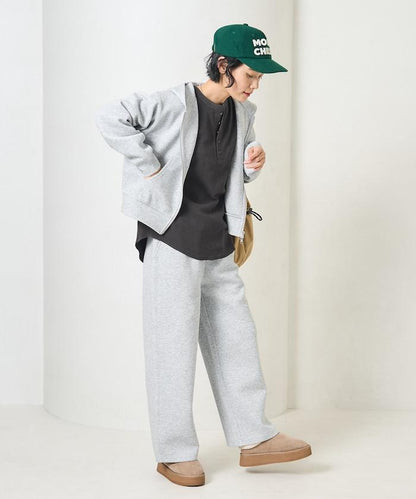 【套裝商品】粘合短款拉鍊連帽衛衣長褲套裝