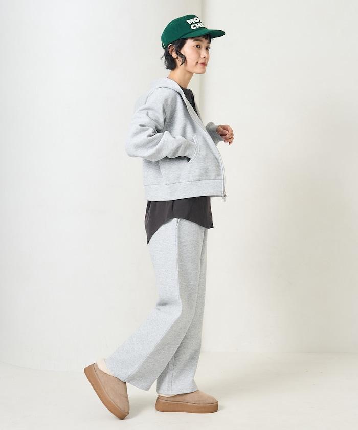 【套裝商品】粘合短款拉鍊連帽衛衣長褲套裝