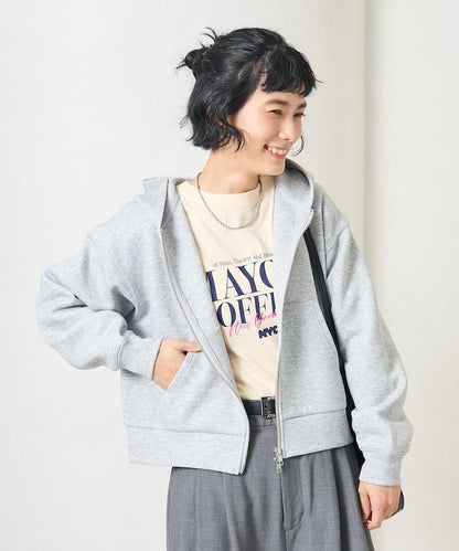 【套裝商品】粘合短款拉鍊連帽衛衣長褲套裝