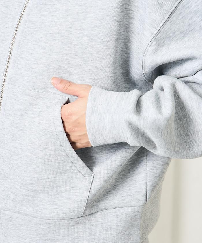 【套裝商品】粘合短款拉鍊連帽衛衣長褲套裝