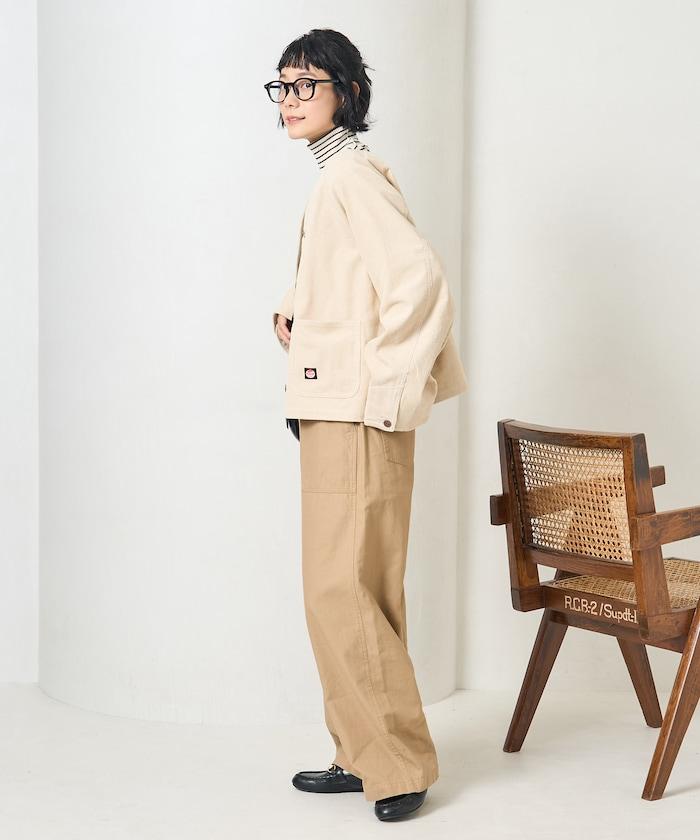 特別款燈芯絨無領V領夾克＜可搭配套裝＞