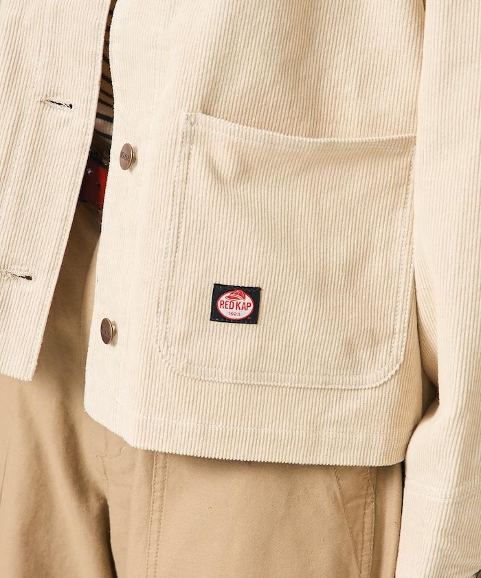 特別款燈芯絨無領V領夾克＜可搭配套裝＞