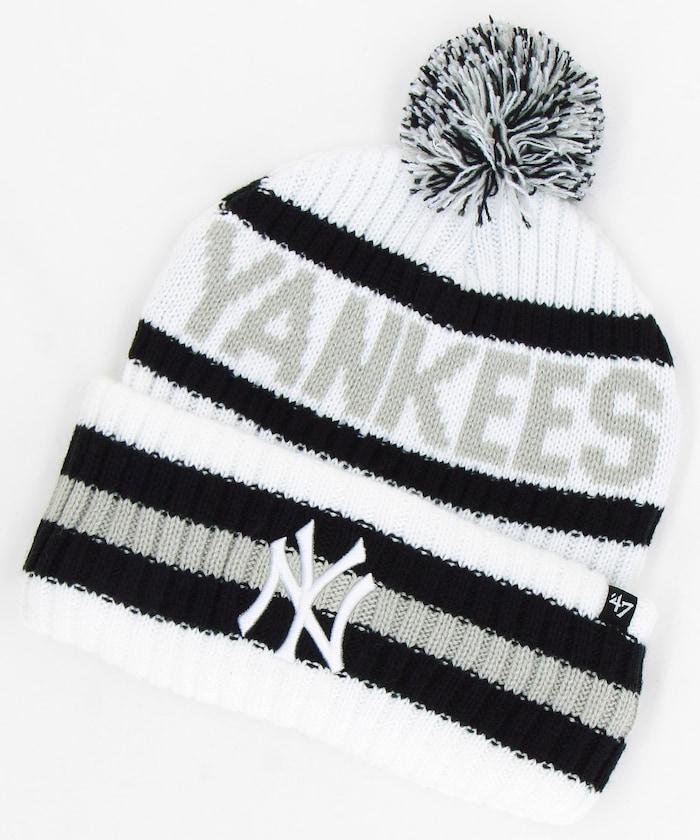 47 羅紋針織毛線帽 帶毛球