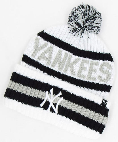 47 羅紋針織毛線帽 帶毛球