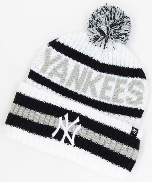 47 羅紋針織毛線帽 帶毛球