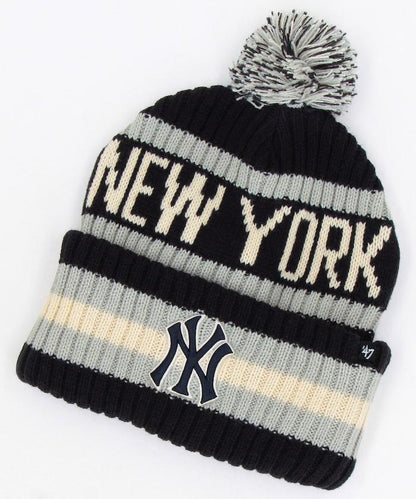 47 羅紋針織毛線帽 帶毛球