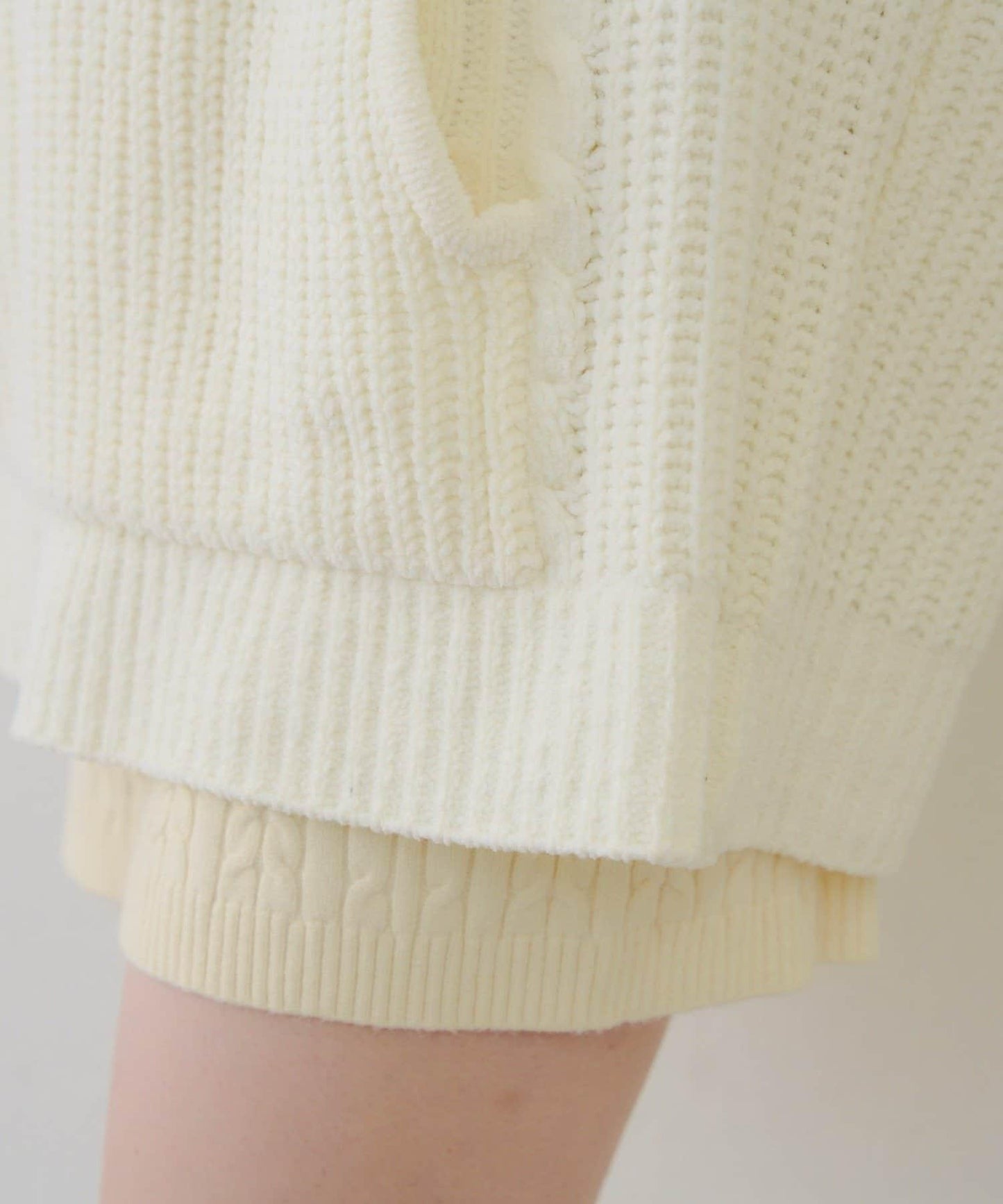 麻花編織連帽迷你連衣裙